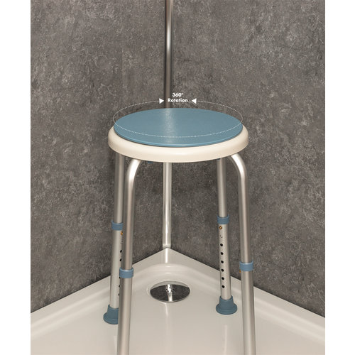 Tabouret de douche avec siège pivotant