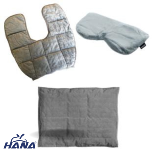 Hana© Ensemble de relaxation complet : masque de sommeil, oreiller pour le cou et oreiller pour les genoux