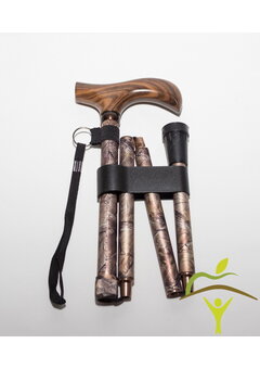 Bâton de marche Pluviose pliable avec manche en bois - différentes couleurs disponibles