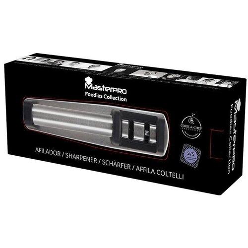 Aiguiseur de couteaux en acier inoxydable avec 2 têtes d'affûtage Masterpro