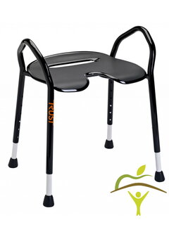 Let's Enjoy noir - Tabouret de douche avec assise large