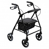 Déambulateur à quatre roues noir