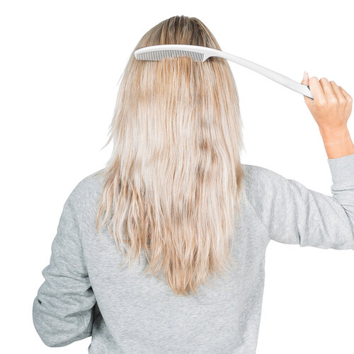 Brosse ou peigne avec manche allongé