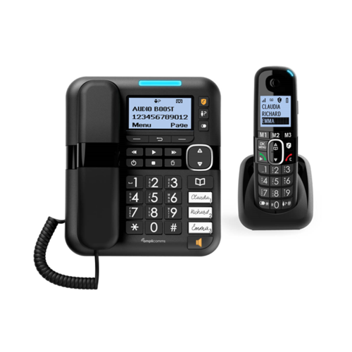Combo téléphone 1 avec combiné et 1 sans fil