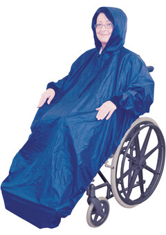 Poncho pour fauteuil roulant doublé de polaire avec manches