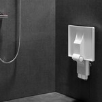 Siège de douche design, réglable en hauteur, chromé