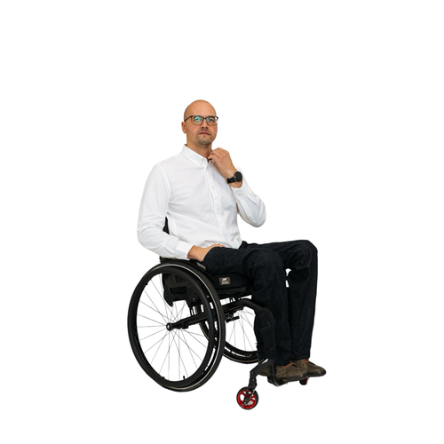 Pantalon thermique pour fauteuil roulant coupe slim - jeans foncés