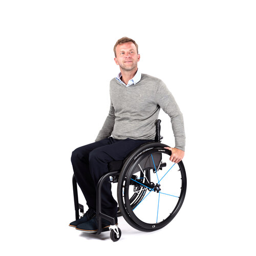 Pantalon classique pour fauteuil roulant - laine marine