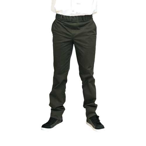 Pantalon avec élastique - coton vert foncé