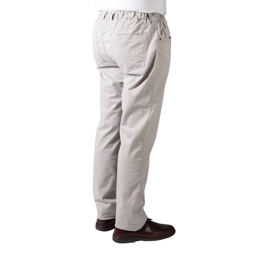 Pantalon 5 poches avec élastique - coton couleur sable
