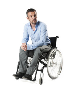 Pantalon pour fauteuil roulant avec fermetures éclair latérales - laine grise