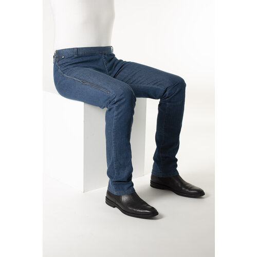 Pantalon pour fauteuil roulant avec fermetures éclair latérales - jeans bleus