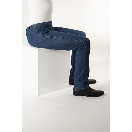 Pantalon pour fauteuil roulant avec fermetures éclair latérales - jeans bleus