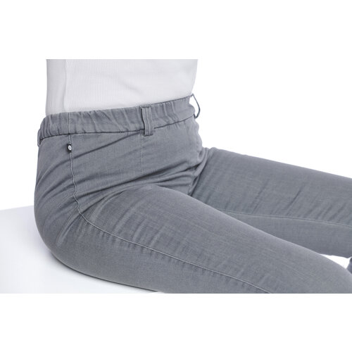 Pantalon fauteuil roulant sur élastique - jean gris