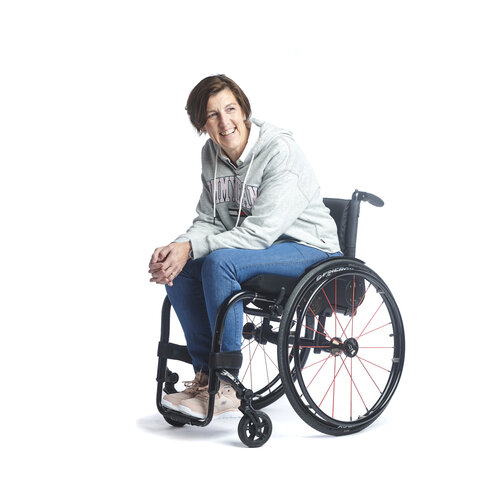 Pantalon fauteuil roulant sur élastique - jean bleu