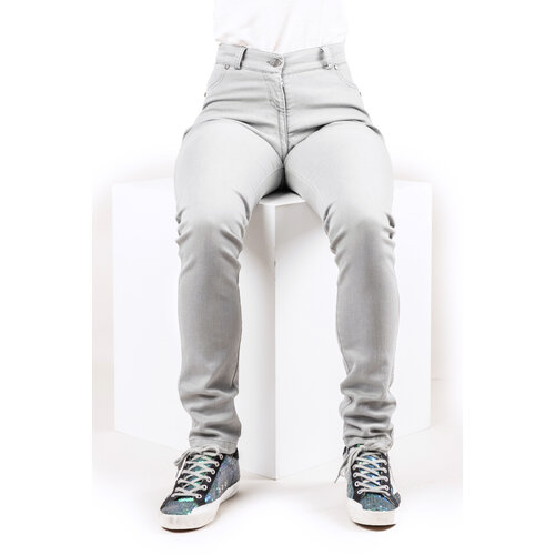 Pantalon à fermeture éclair profonde - jeans gris