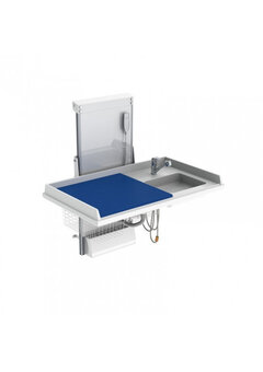 Table à langer murale à hauteur réglable électriquement avec évier
