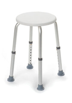 Tabouret de douche, réglable en hauteur, blanc