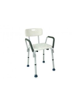 Chaise de douche réglable en hauteur avec accoudoirs amovibles
