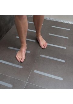 Autocollants antidérapants allongés 2,5 x 24,5 cm - Lot de 12