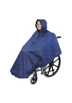 Poncho pour fauteuil roulant.