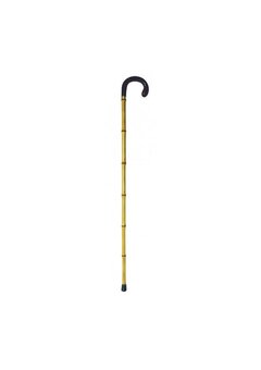 canne en bambou véritable, hauteur 94 cm, avec poignée courbée