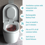 Abattant de toilettes avec extraction d'odeurs intégrée