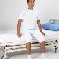 Pyjama d'allaitement avec fermeture éclair entre les jambes, manches et jambes courtes - Blanc