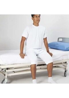 Pyjama d'allaitement avec fermeture éclair entre les jambes, manches et jambes courtes - Blanc