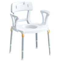 Gcare Home Ergocommode, chaise de toilette avec accoudoir et dossier