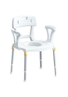 Gcare Home Ergocommode, chaise de toilette avec accoudoir et dossier