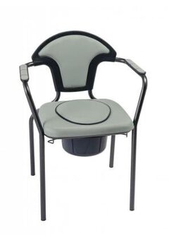 Chaise de toilette ouverte, en kit, avec couvercle, vinyle gris