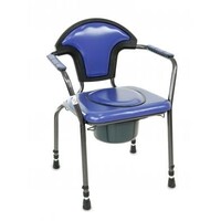 Chaise de toilette réglable en hauteur, vinyle bleu
