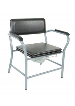 Chaise de toilette pour personnes lourdes Candy 600, siège, vinyle noir