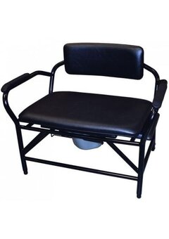 Chaise de toilette pour personnes lourdes Candy 800, vinyle noir