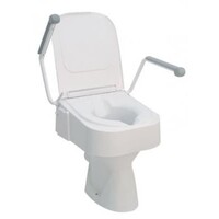 Rehausseur de siège de toilette avec accoudoirs et couvercle