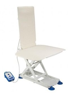 Siège élévateur de bain électrique Aquajoy avec volets latéraux, blanc.