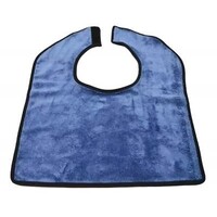 Bavoir court, 37 x 46 cm, en micro-éponge de bambou, bleu