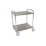 Chariot de service en acier inoxydable avec 2 étagères