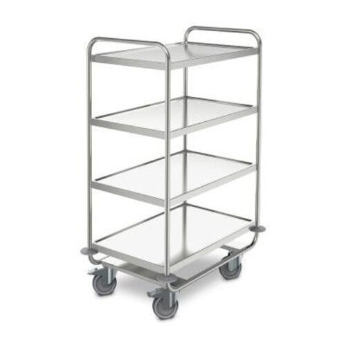 Chariot en acier inoxydable, avec 4 étagères