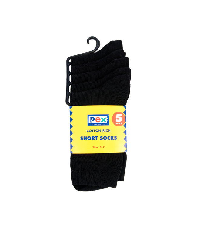 BMS Black Short Socks 5 Pack