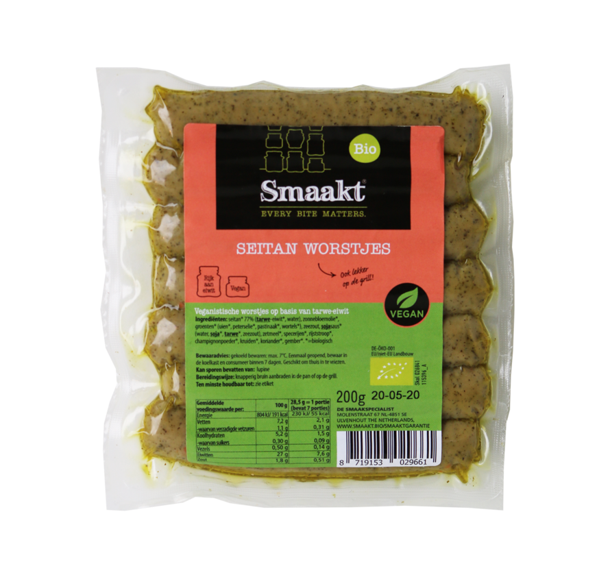 Smaakt - Seitan worstjes  (6 x 200g)