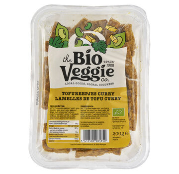 The Bio Veggie Company The Bio Veggie Company - Tofureepjes Curry (8 x 200g) (Bio)