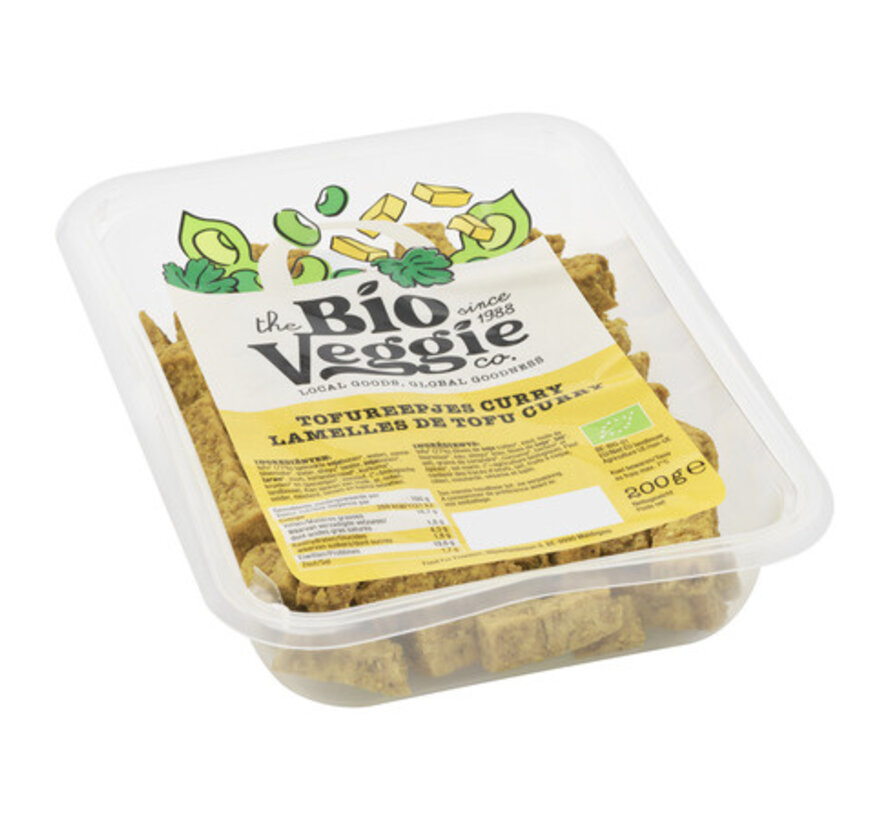 The Bio Veggie Company - Tofureepjes Curry (8 x 200g) (Bio)