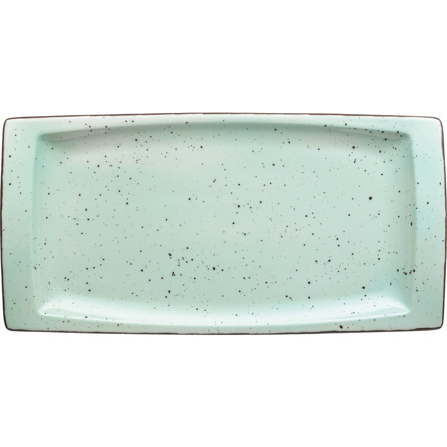 Porzellanserie "Granja" mint Platte flach eckig, 18 x 36 cm