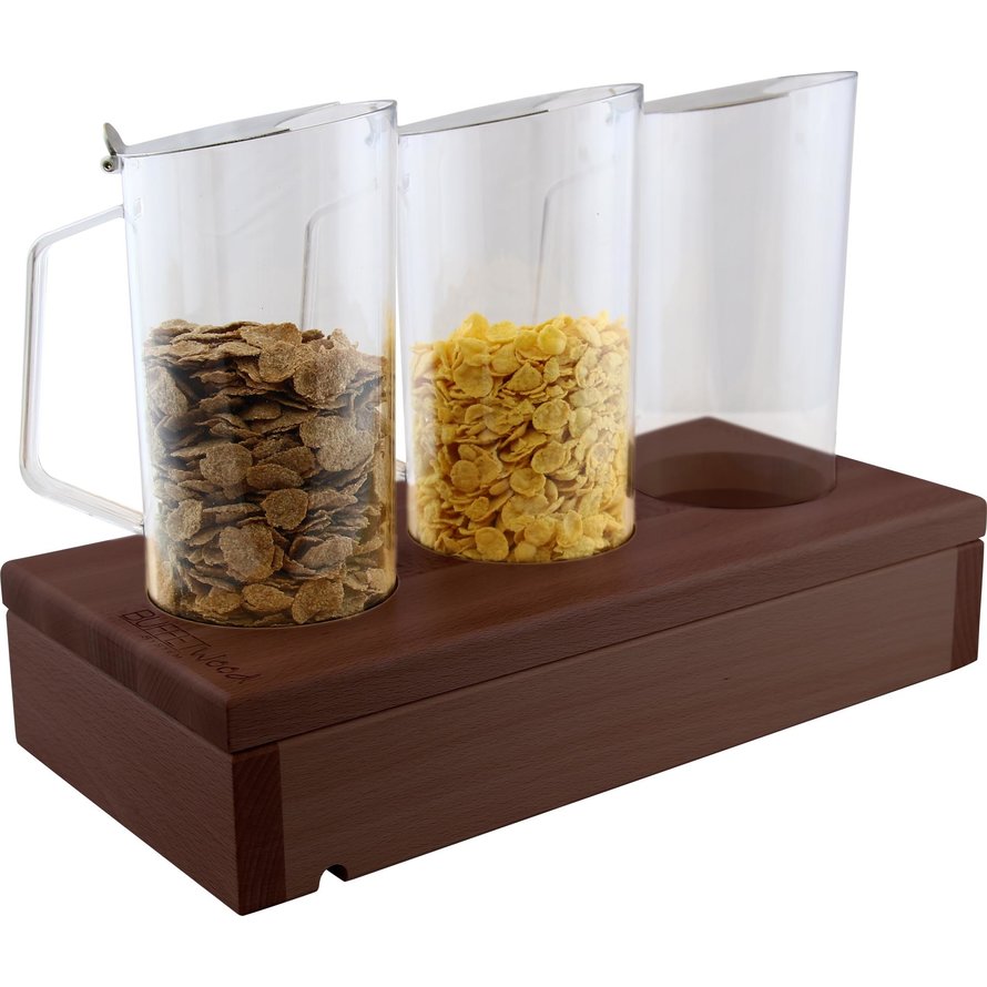 Modul "Wood" Buche dunkel gebeizt "Cerealien-Karaffen"