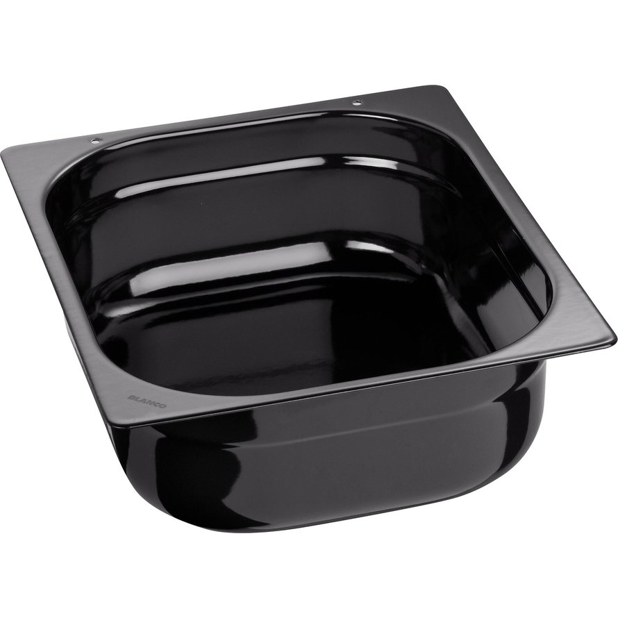 GN-Behälter mit Emaille-Beschichtung, schwarz 1/2 65mm