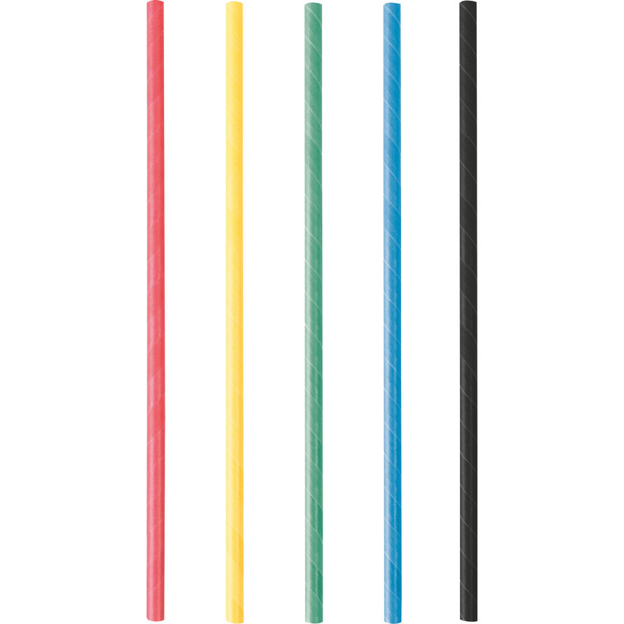 Trinkhalme aus Papier Jumbo, farbig gemischt 25cm