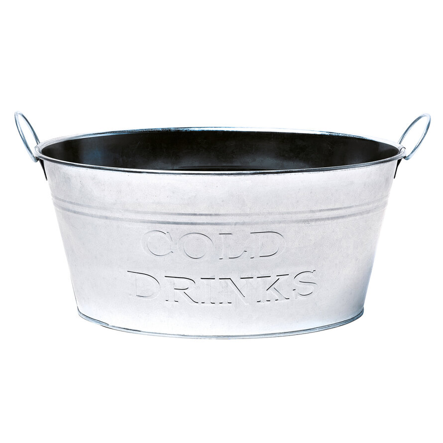 Eiskühler Zinkwanne mit Griff oval 14L