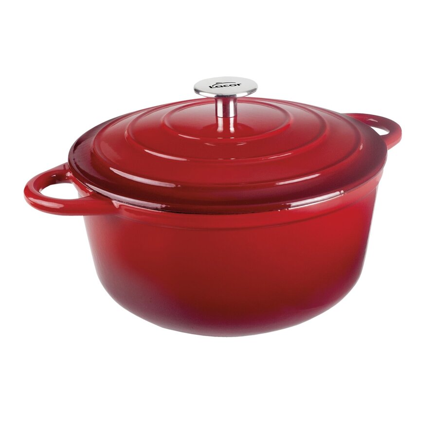 Kasserole mit Deckel rund, 2,5l rot